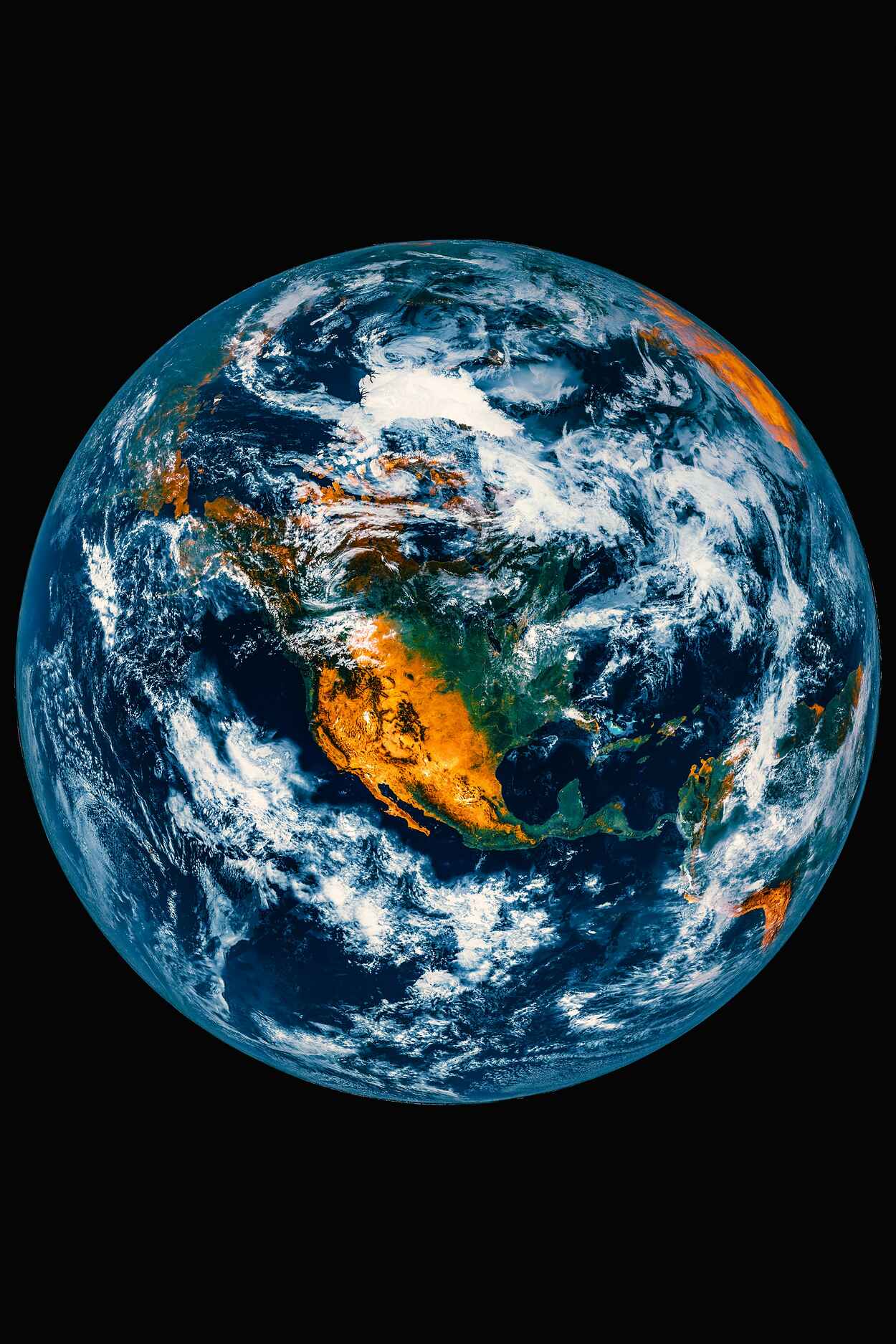 Earth viewed from space showing North America with a focus on Mexico and surrounding regions