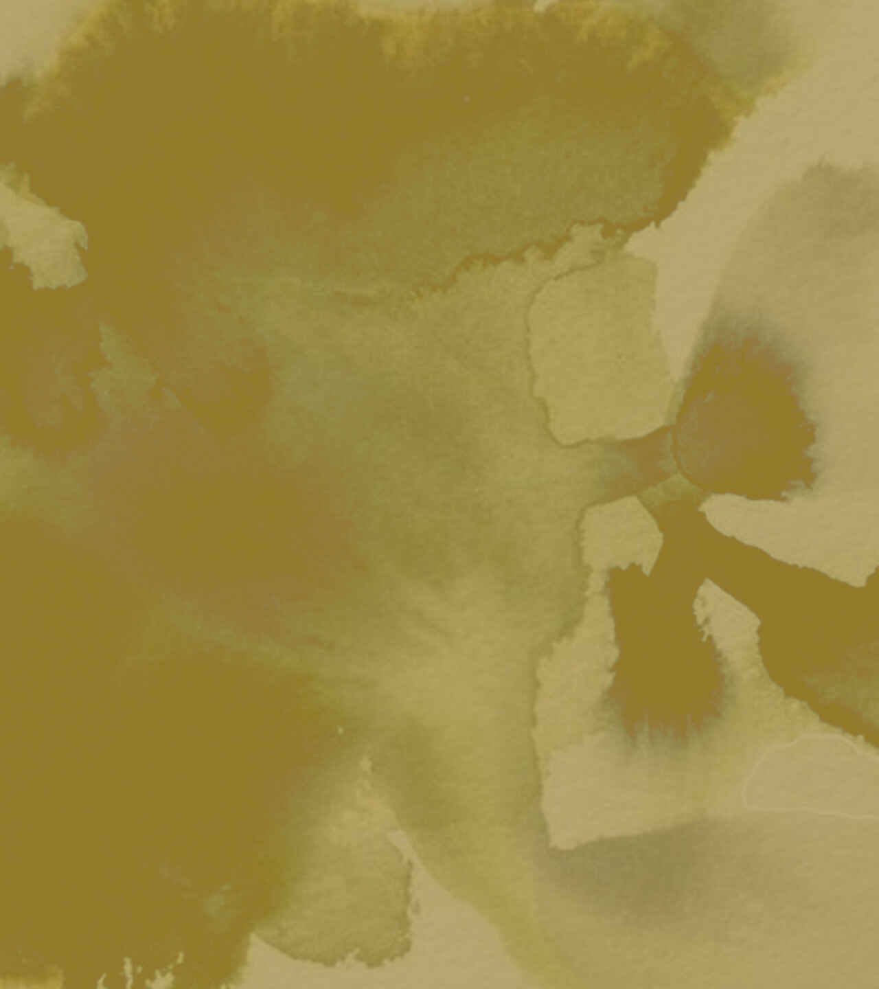 Abstract yellow-green watercolor wash with soft organic shapes